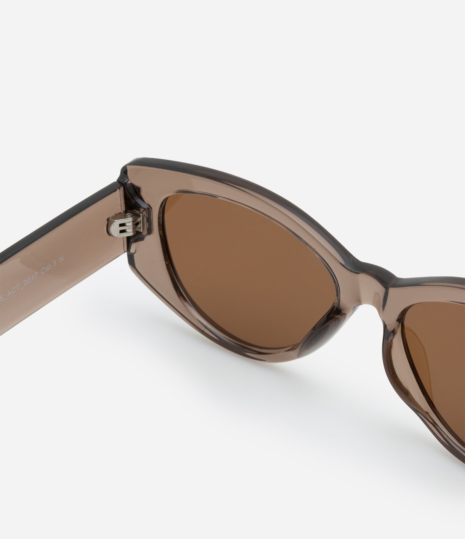 Óculos de Sol Quadrado Levemente Gateado com Detalhe Lateral de Metal Marrom 4