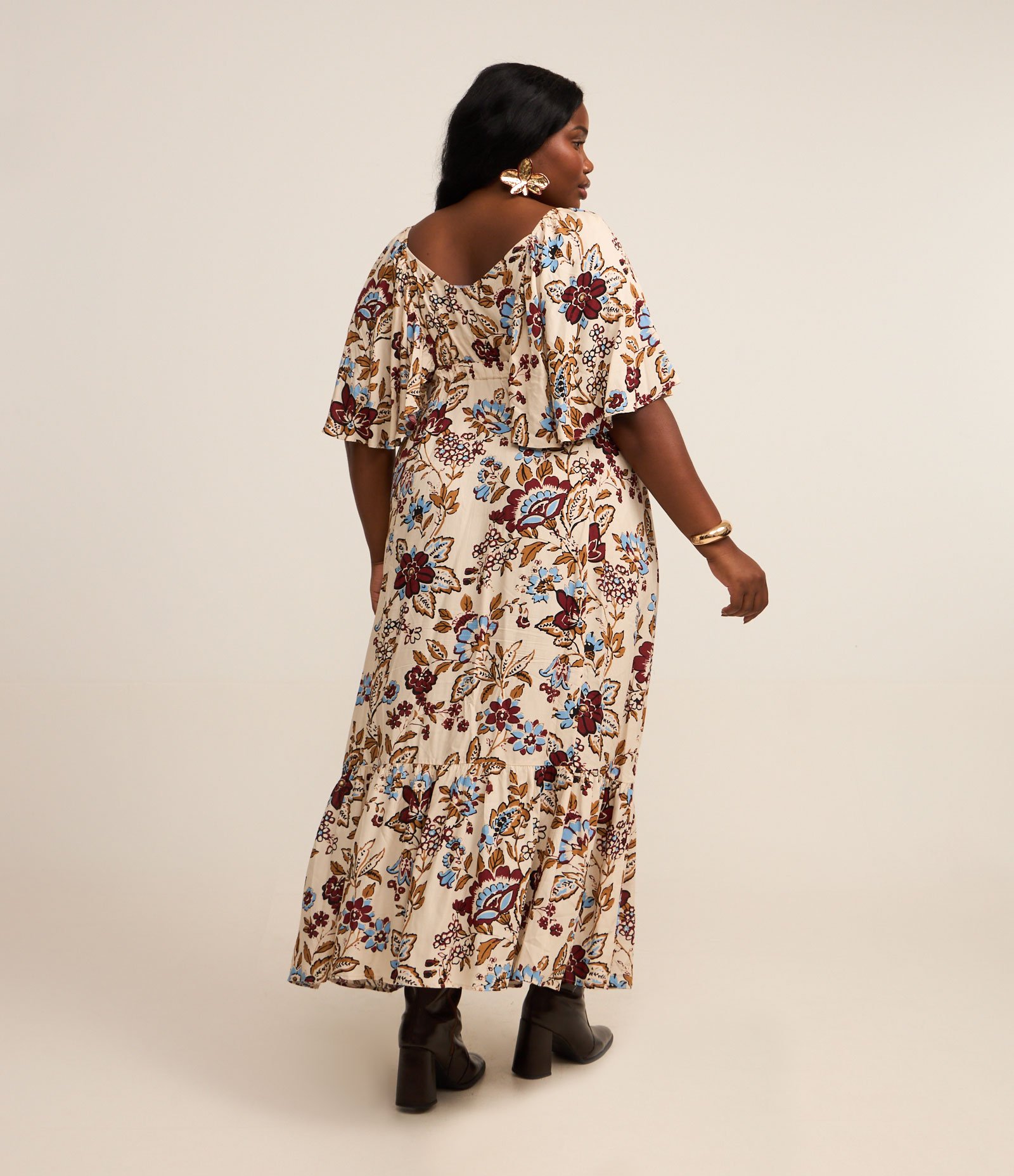 Vestido Midi em Viscose com Estampa Floral Curve & Plus Size Multicores 3