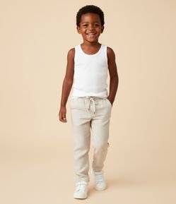 Calça Infantil com Linho e Cós Elástico - Tam 1 a 6 anos