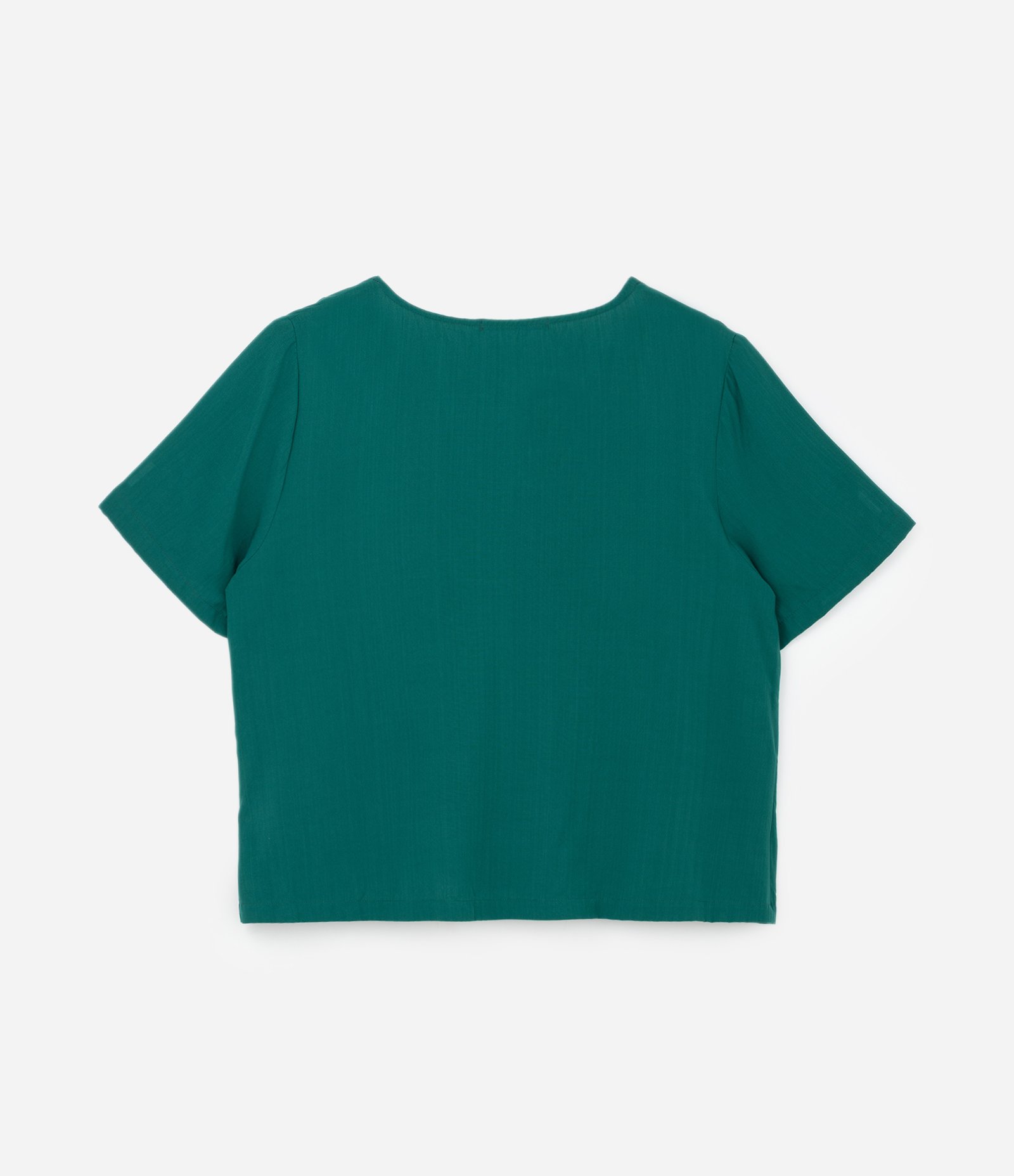 Blusa em Viscose com Decote em V Curve & Plus Size Verde 4