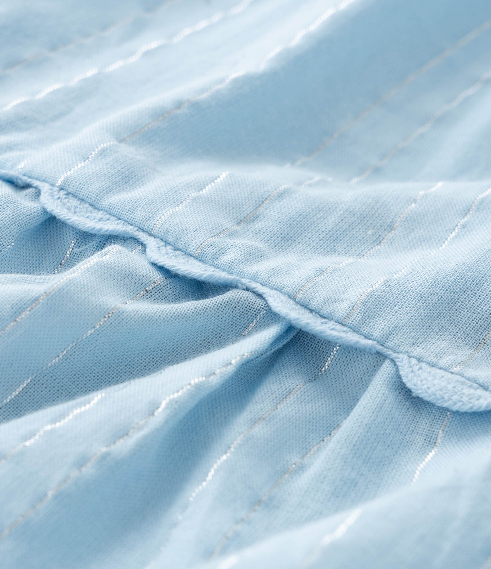 Vestido Infantil em Viscose com Fios Metalizados e Babadinhos - Tam 1 a 5 Anos Azul 3