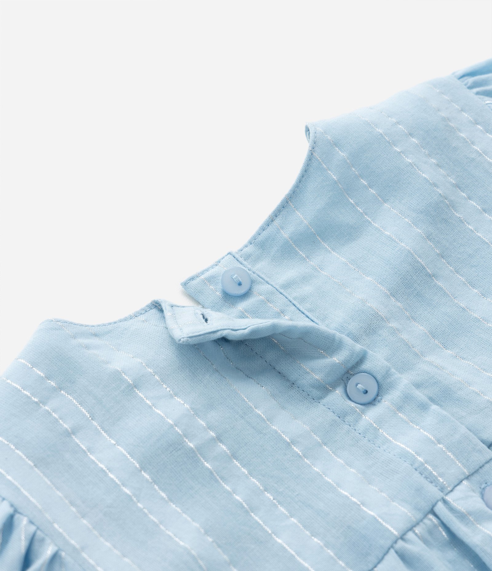 Vestido Infantil em Viscose com Fios Metalizados e Babadinhos - Tam 1 a 5 Anos Azul 4