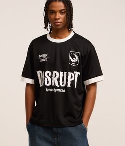 Camiseta Boxy Esportiva com Estampa Lettering