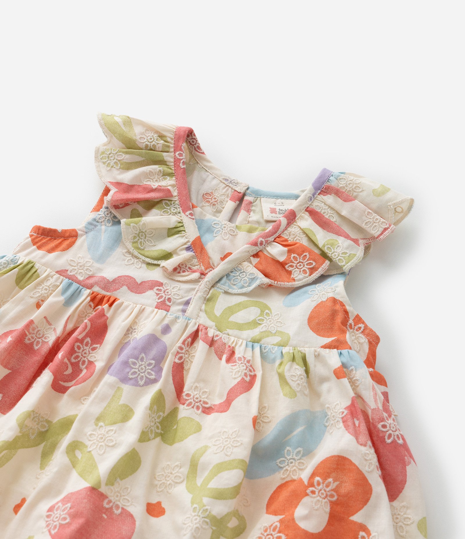 Vestido Infantil em Tricoline com Babadinhos e Calcinha - Tam 3 a 18 meses Bege/Lilás/Laranja 6