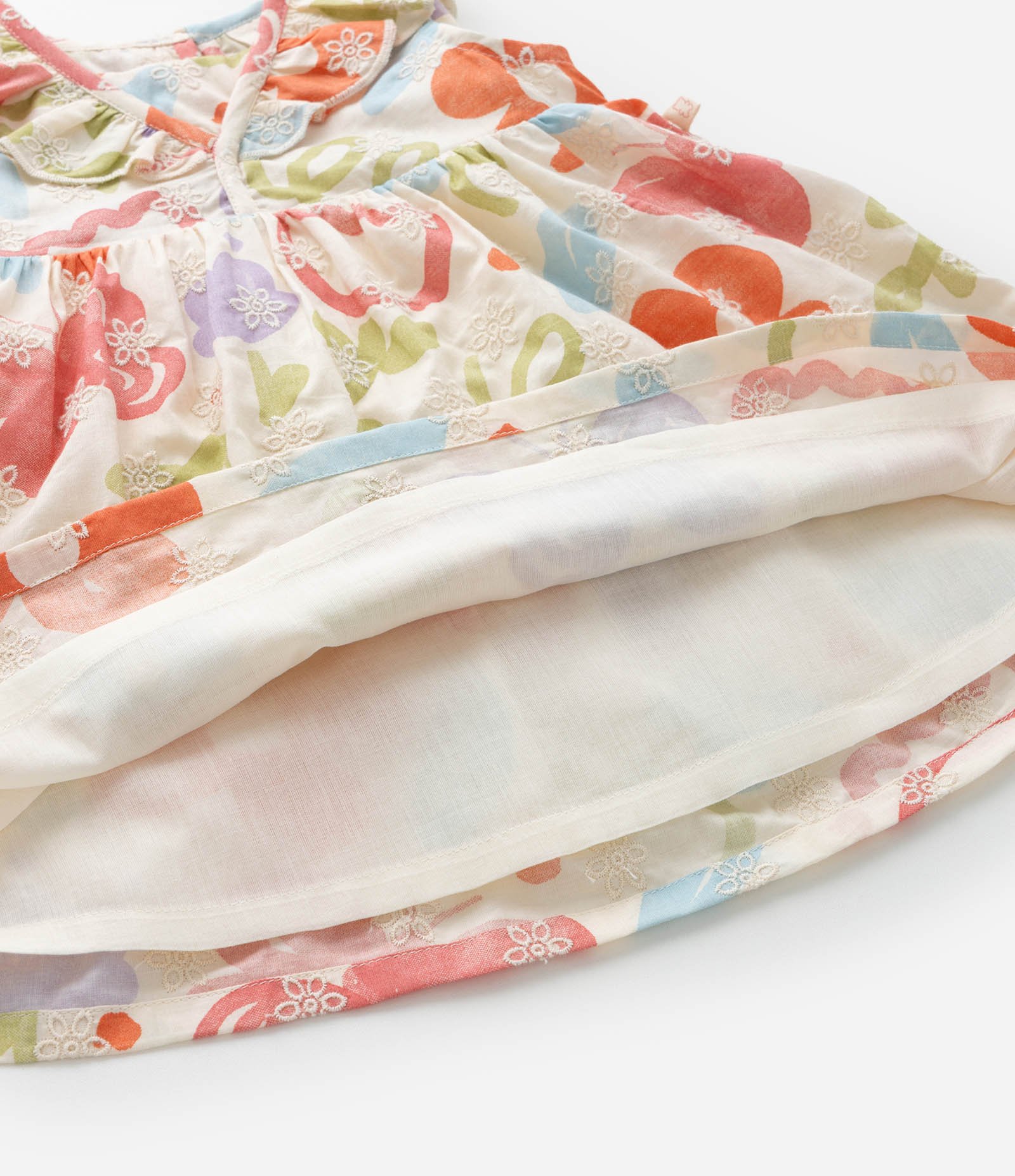 Vestido Infantil em Tricoline com Babadinhos e Calcinha - Tam 3 a 18 meses Bege/Lilás/Laranja 8