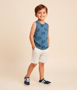 Conjunto Infantil com Estampa de Carros e Listras - Tam 1 a 6 Anos