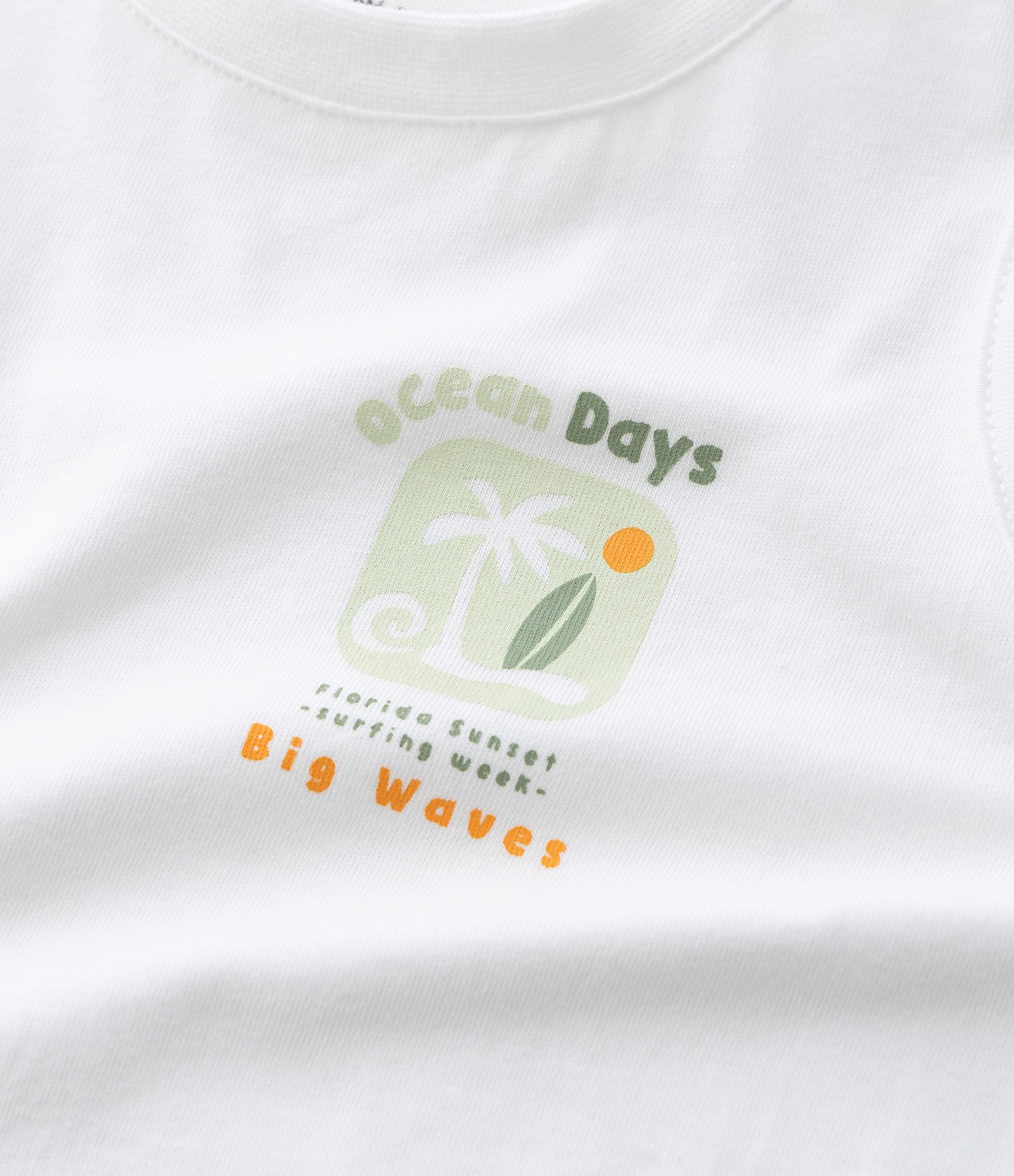 Conjunto Infantil com Estampa de Praia - Tam 1 a 6 Anos Branco/Verde 11