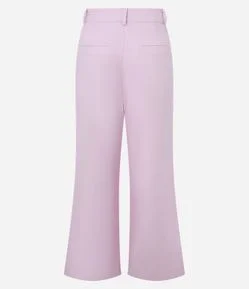 Calça Pantalona Cintura Alta com Linho e Pregas