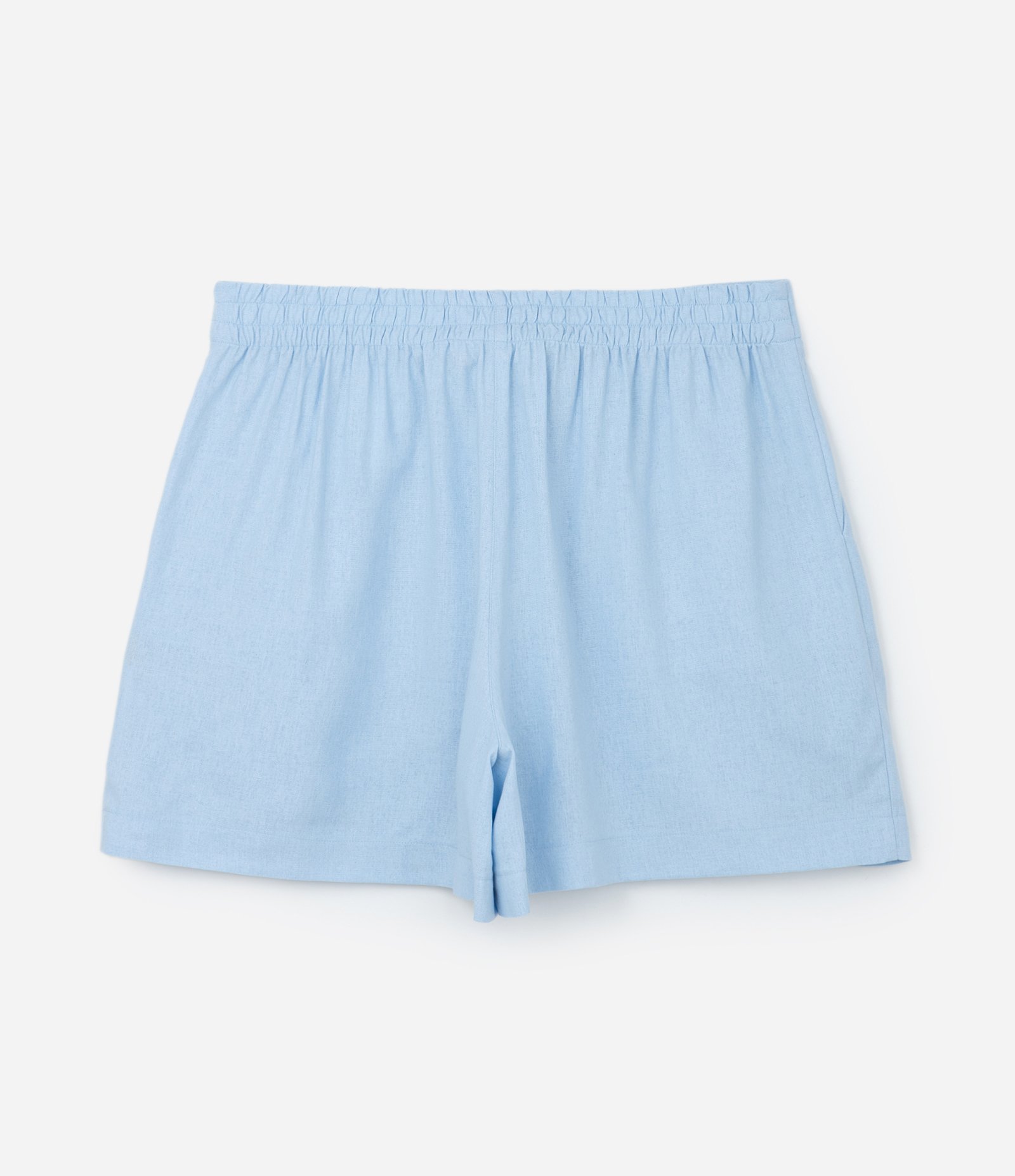 Bermuda com Linho e Bolso Faca Curve & Plus Size Azul 6