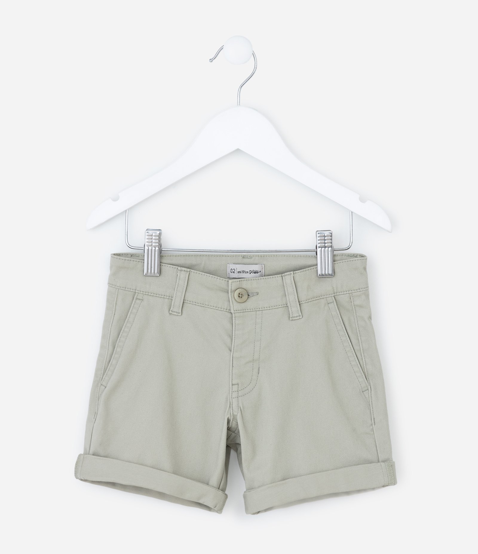 Bermuda Infantil em Sarja com Bolso Faca - Tam 1 a 6 Anos Verde 2