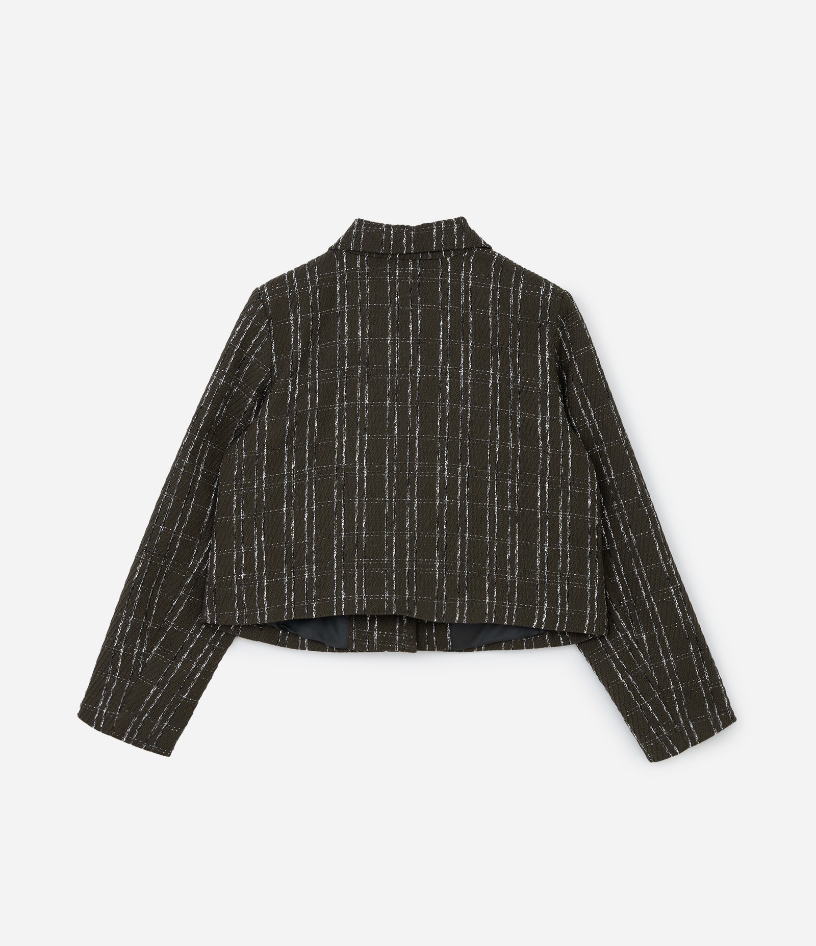 Jaqueta Tweed Xadrez com Botão Detalhado Curve & Plus Size Verde 6