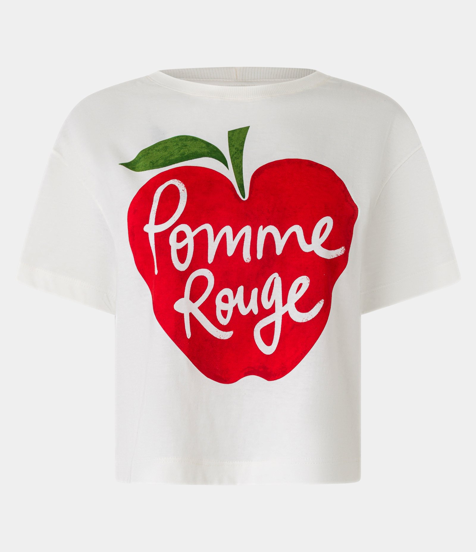 Blusa T-shirt em Algodão com Estampa Pomme Rouge Branco 4