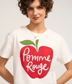 Blusa T-shirt em Algodão com Estampa Pomme Rouge