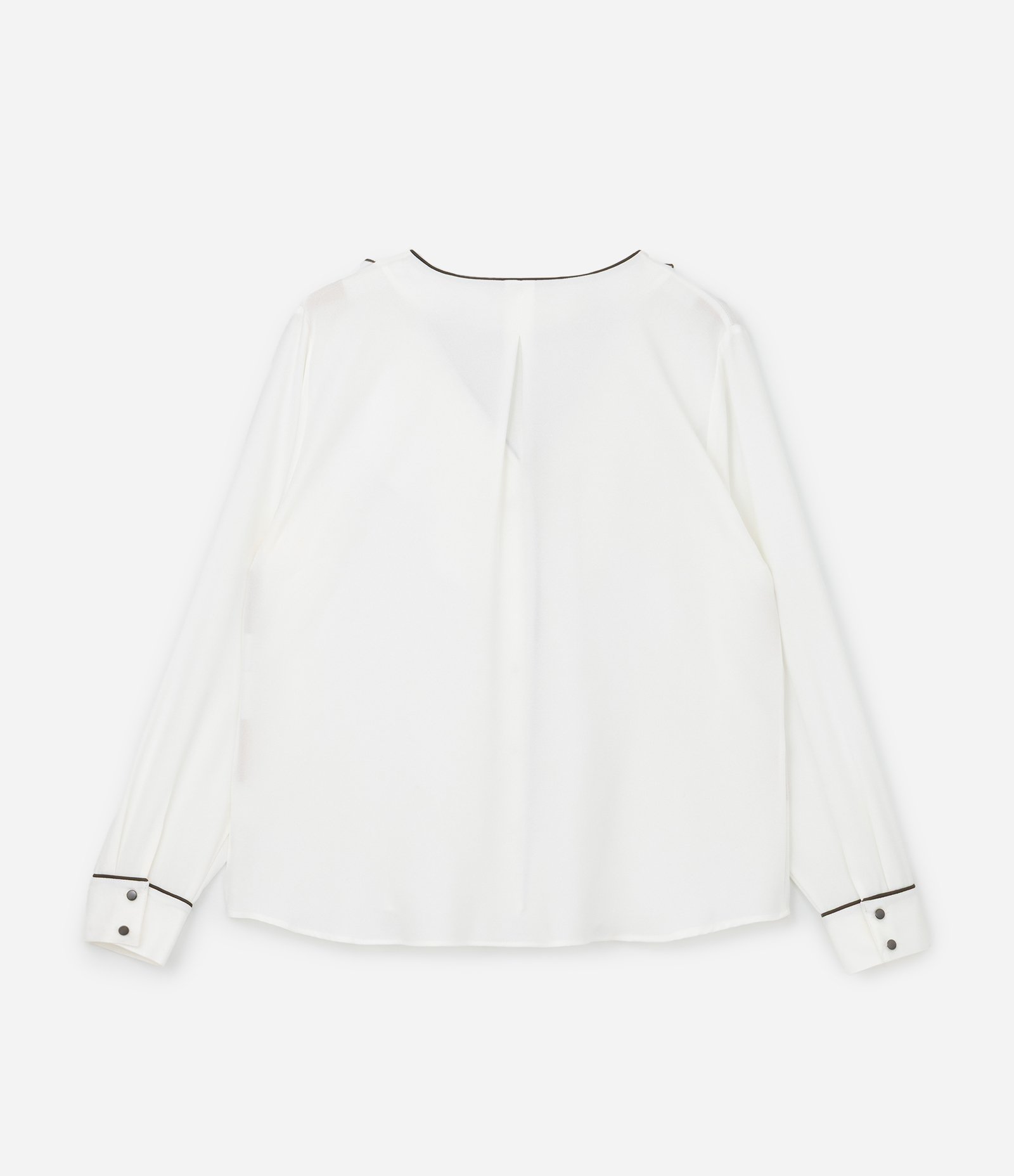 Camisa em Crepe com Gola em Babado Jabô Curve & Plus Size Off White 5