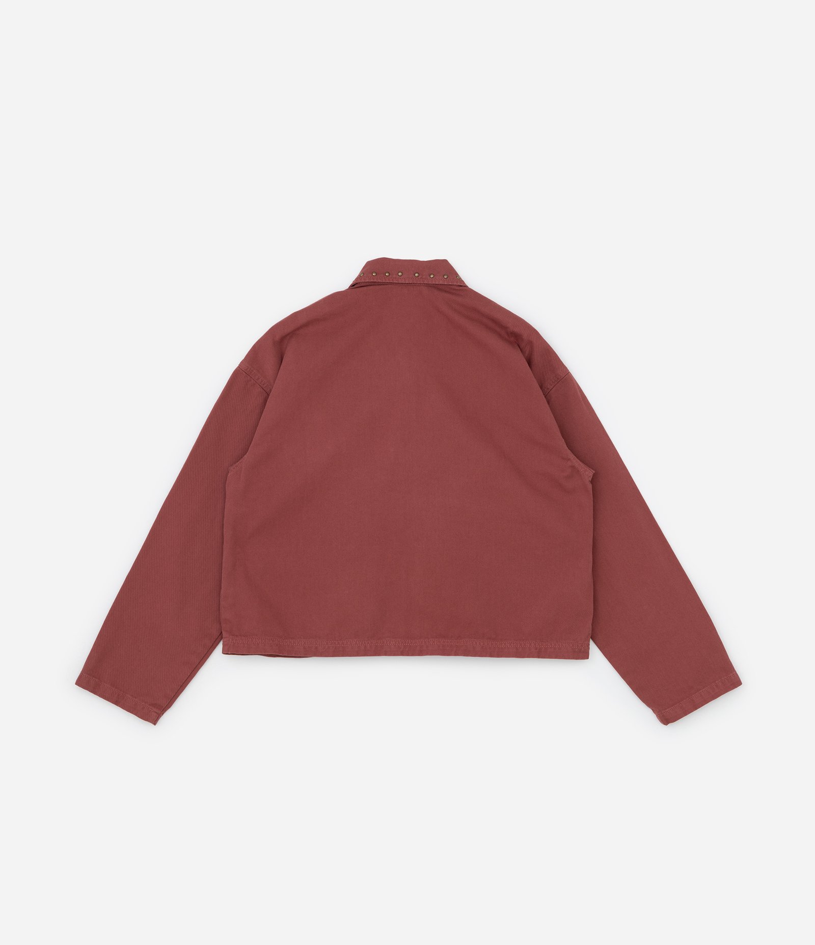Jaqueta Overshirt em Sarja com Tachinhas Curve & Plus Size Vermelho 6