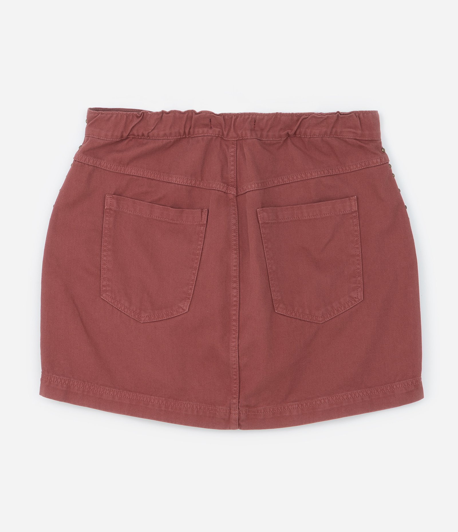 Saia Curta em Sarja com Tachinhas Frontais Curve & Plus Size Vermelho 6