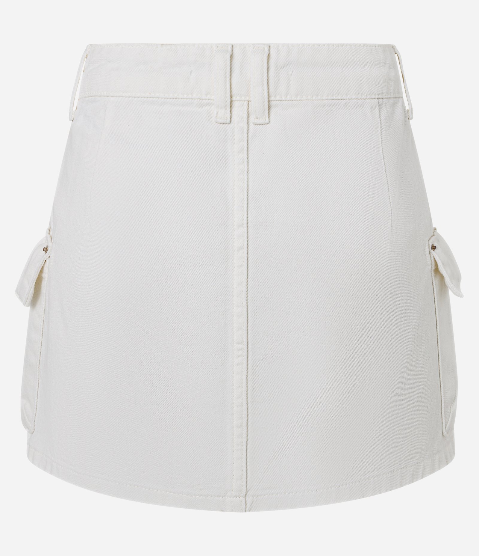 Saia Carho em Sarja com Bolsos Laterais Off White 6