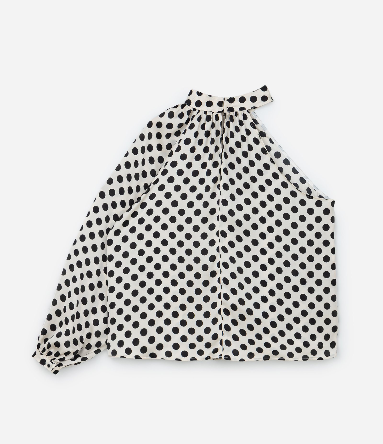 Blusa Poá Acetinada Coleção Rita Carreira Curve & Plus Size Branco/Preto 9