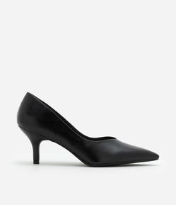 Sapato Scarpin em PU com Salto Médio