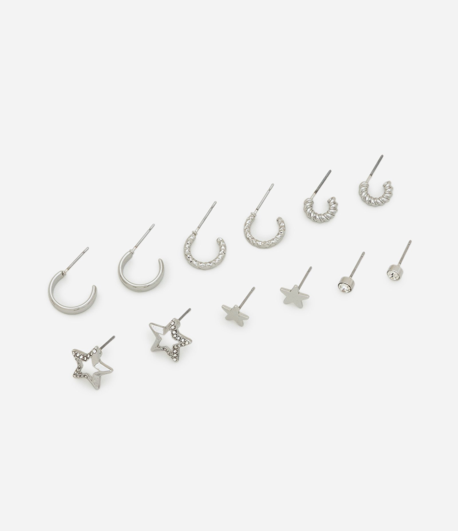 Kit 06 Brincos Diversos Prata 1