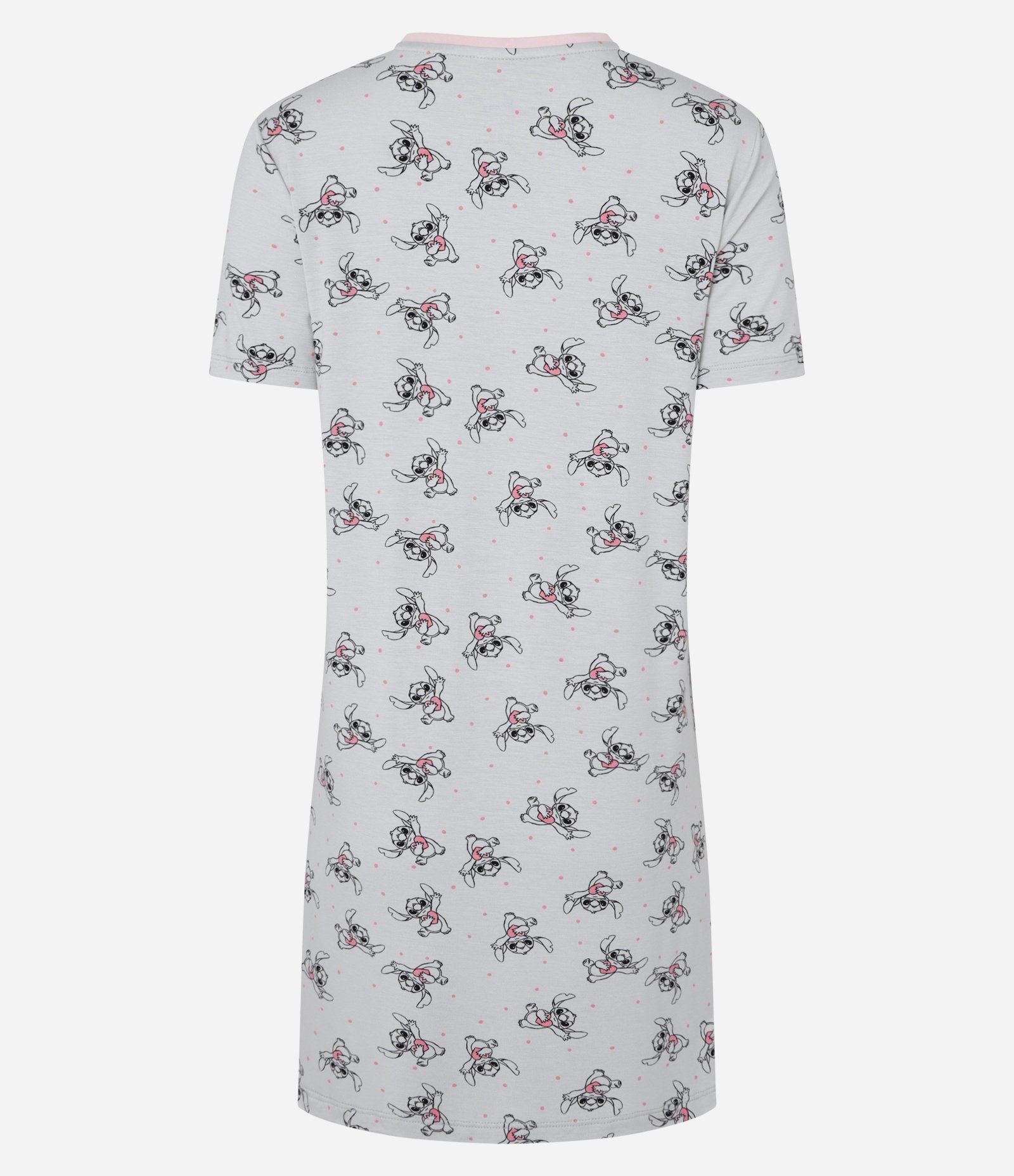 Camisola Curta em Viscose com Estampa Poá e Stitch Cinza 4
