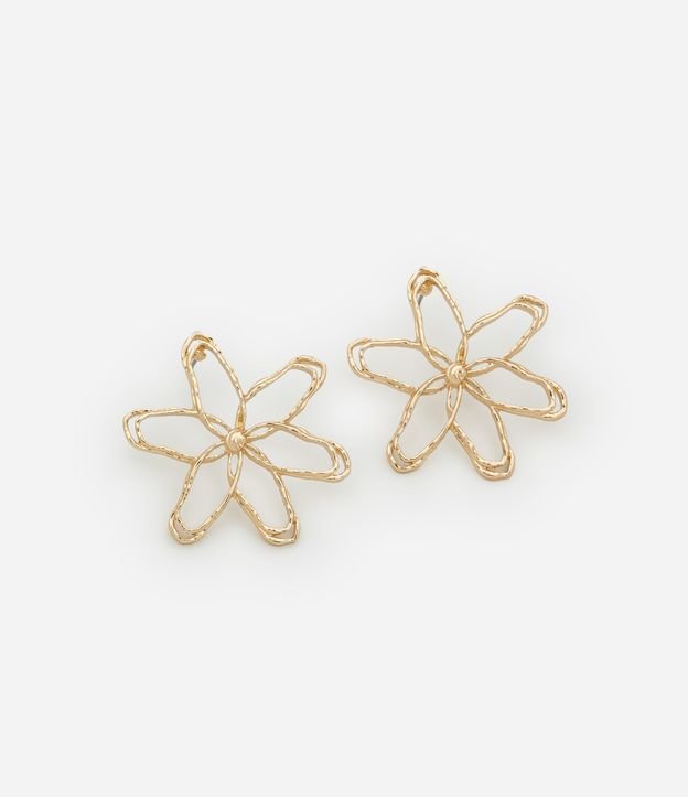 Brinco Botão com Forma de Flor Aramada