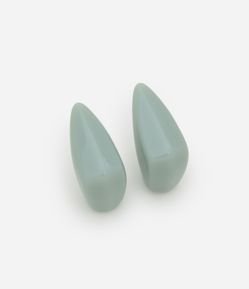 Brinco Botão em Resina com Forma Geométrica