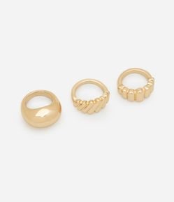 Kit 03 Anéis em Metal Diversos