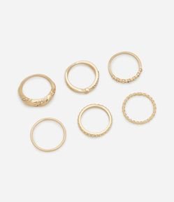 Kit 06 Anéis com Formas Diversas