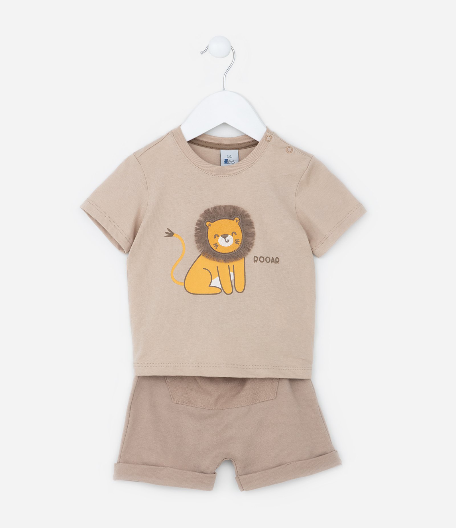 Conjunto Infantil com Estampa Leãozinho - Tam 0 a 18 meses Marrom 1