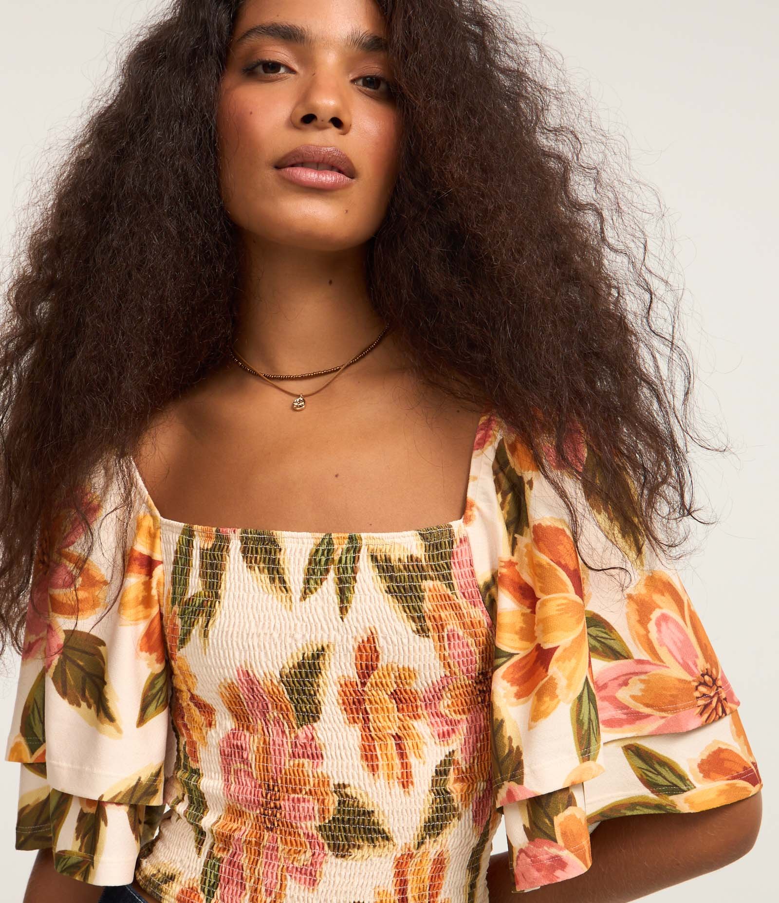 Blusa Cropped com Lastex no Corpo e Manga Dupla Multicores 3