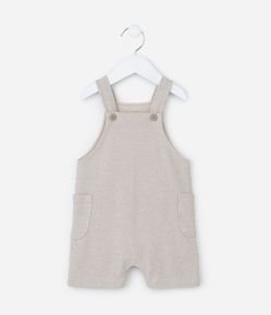 Jardineira Infantil Canelada com Bolsinhos - Tam 0 a 18 meses