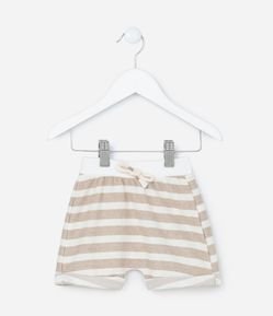 Bermuda Infantil com Estampa Listradinha - Tam 0 a 18 meses