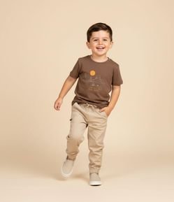 Calça Infantil em Sarja com Bolso e Zíper - Tam 1 a 6 Anos