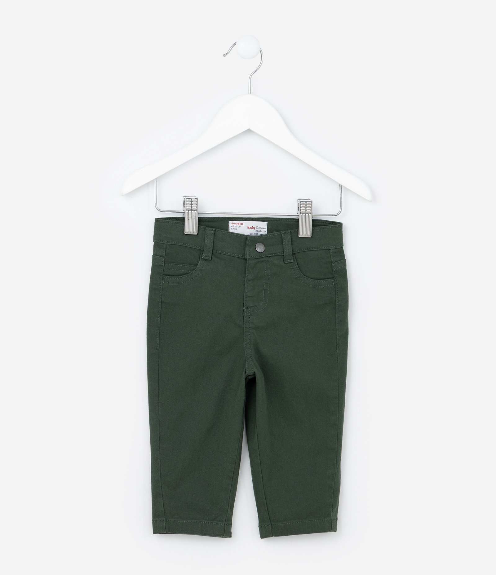 Calça Casual Infantil em Sarja - Tam 0 a 18 meses Verde 1