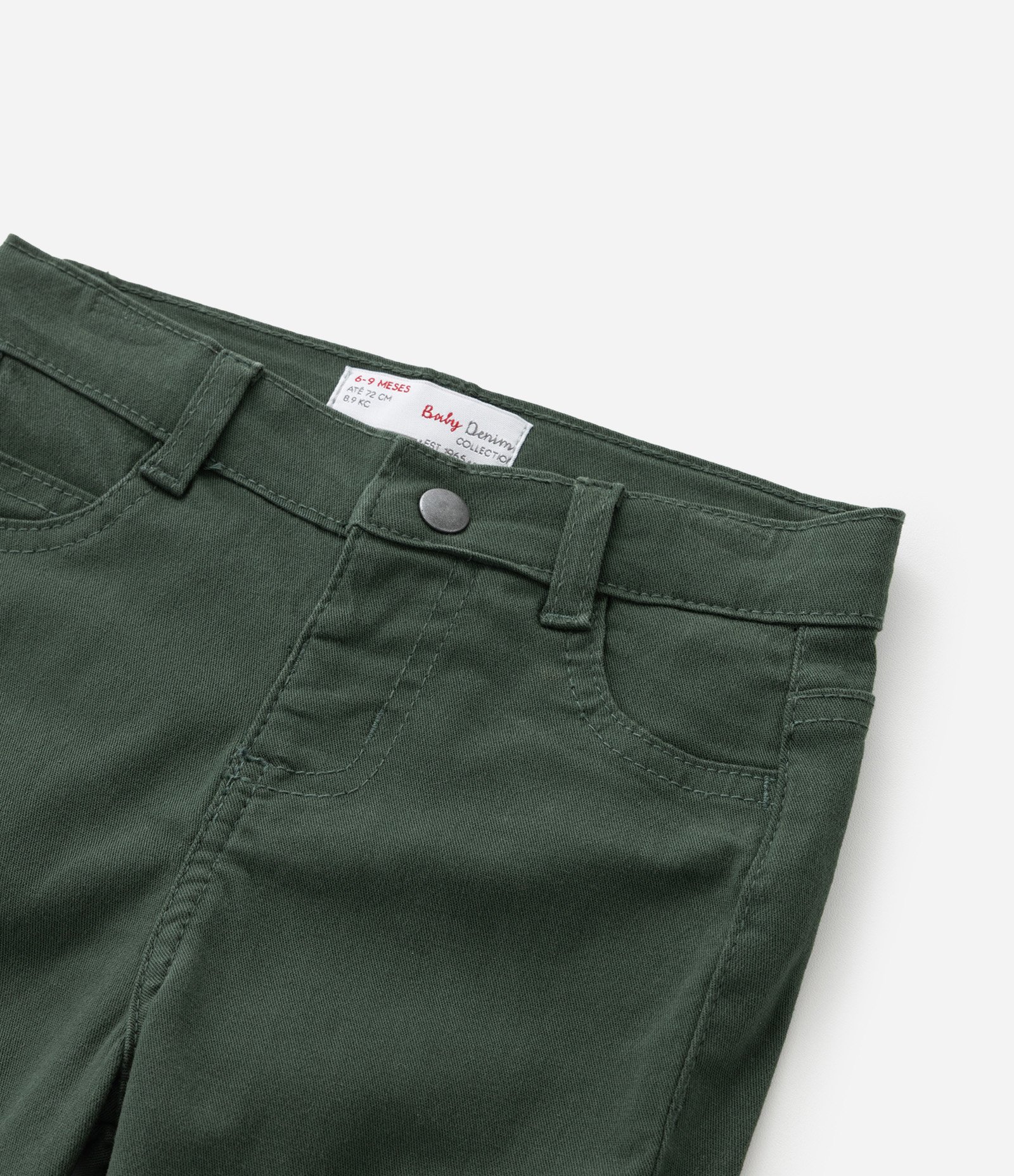 Calça Casual Infantil em Sarja - Tam 0 a 18 meses Verde 5