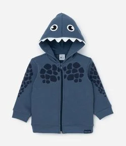 Casaco Infantil com Estampa Interativa Dino - Tam 0 a 18 meses