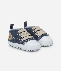 Tênis Infantil com Estrelas Metalizadas - Tam 15 a 19 Anos