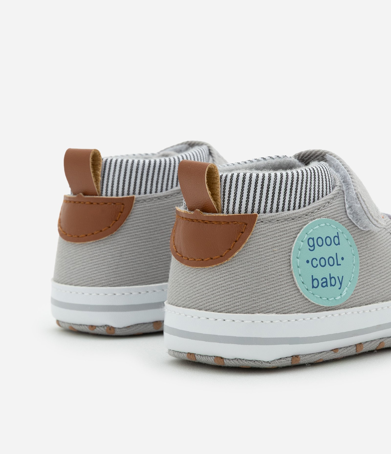 Tênis Infantil com Velcro e Etiqueta Lateral - Tam 15 a 19 Cinza 2