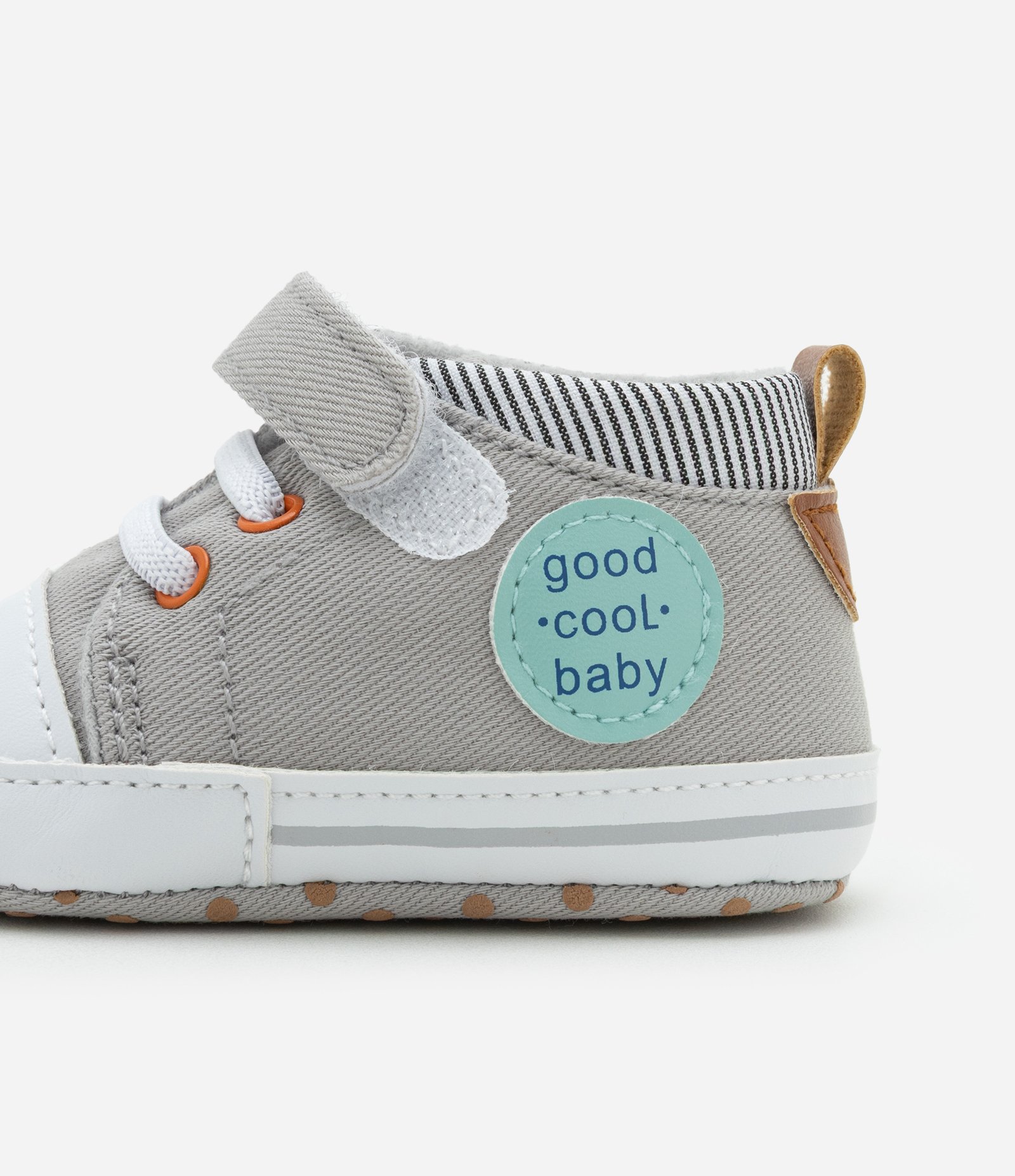 Tênis Infantil com Velcro e Etiqueta Lateral - Tam 15 a 19 Cinza 3