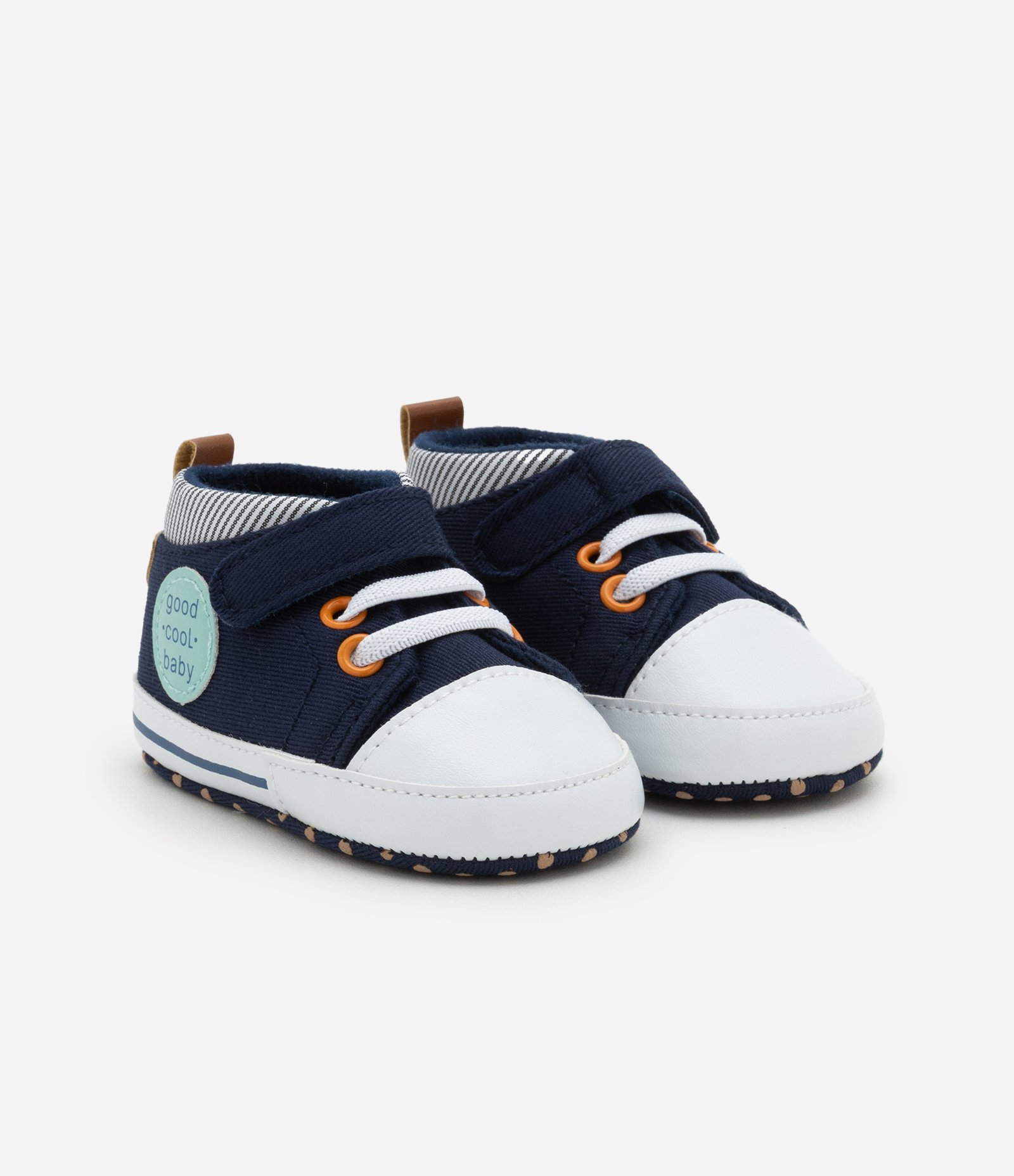 Tênis Infantil com Velcro e Etiqueta Lateral - Tam 15 a 19 Azul Escuro 1