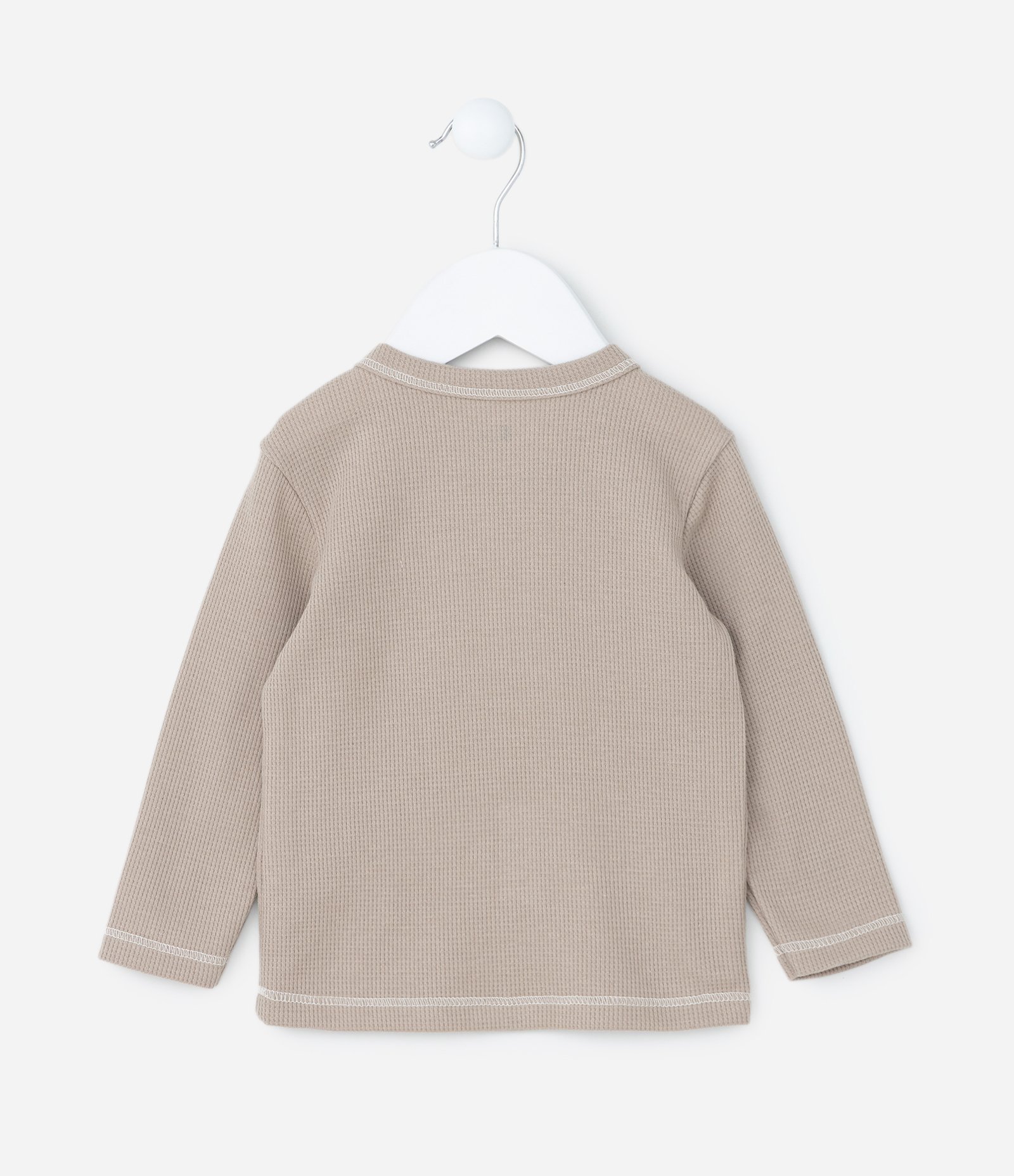 Camiseta Infantil Texturizada com Bordado Lettering - Tam 0 a 18 meses Marrom 2