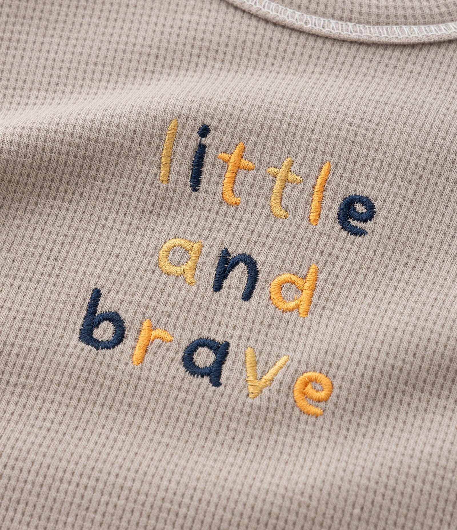 Camiseta Infantil Texturizada com Bordado Lettering - Tam 0 a 18 meses Marrom 6