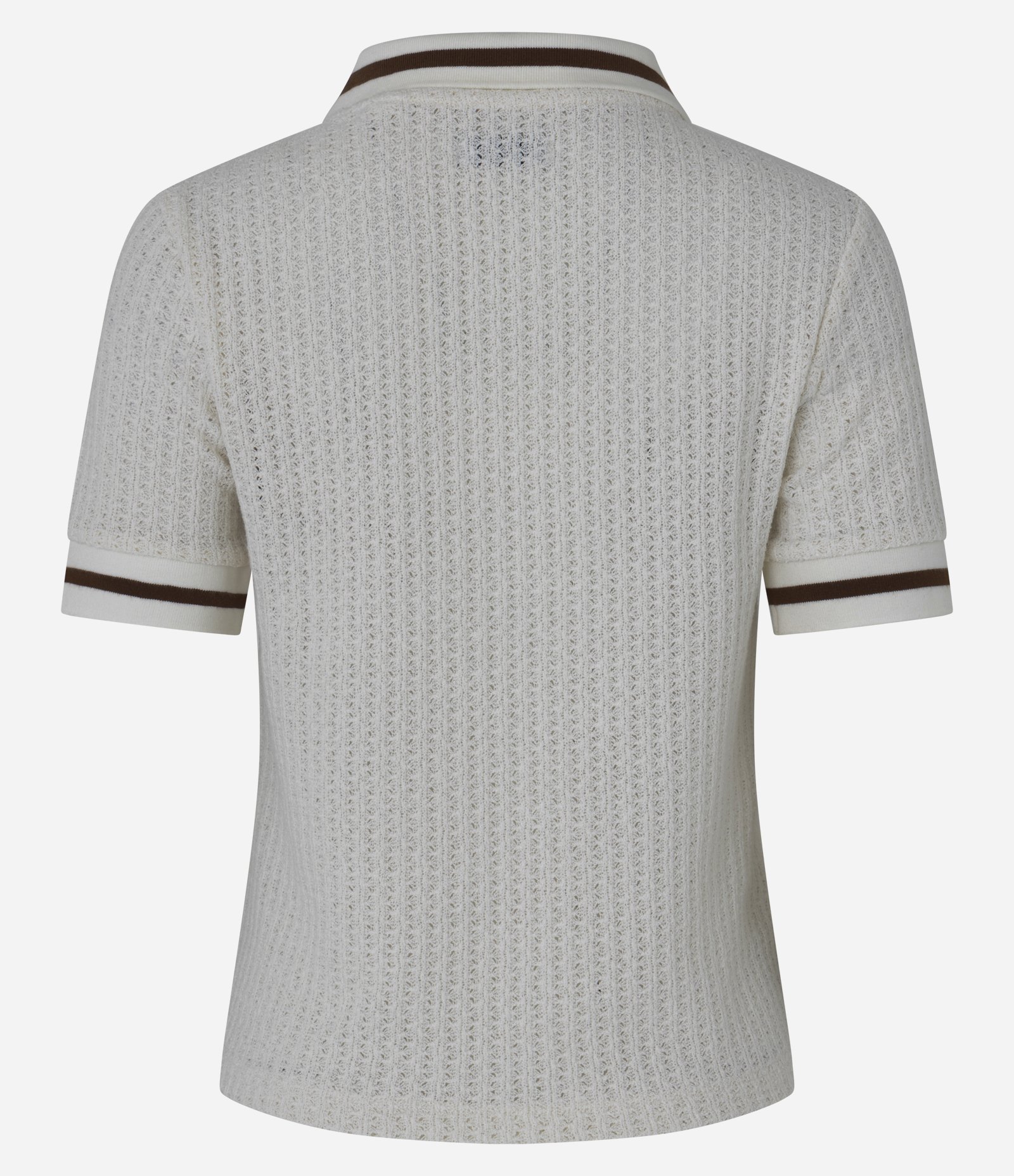 Camiseta Polo Esportiva em Tricô com Zíper na Gola Off White 7