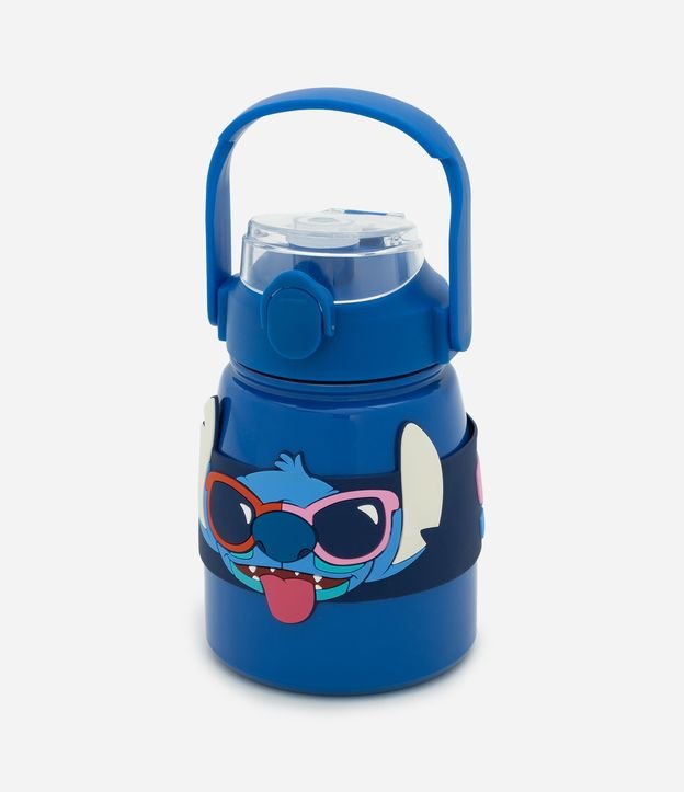 Garrafa Térmica com Canudo e Silicone do Stitch 850ml