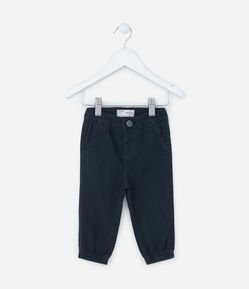 Calça Infantil em Veludo com Barra Elástica - Tam 0 a 18 meses