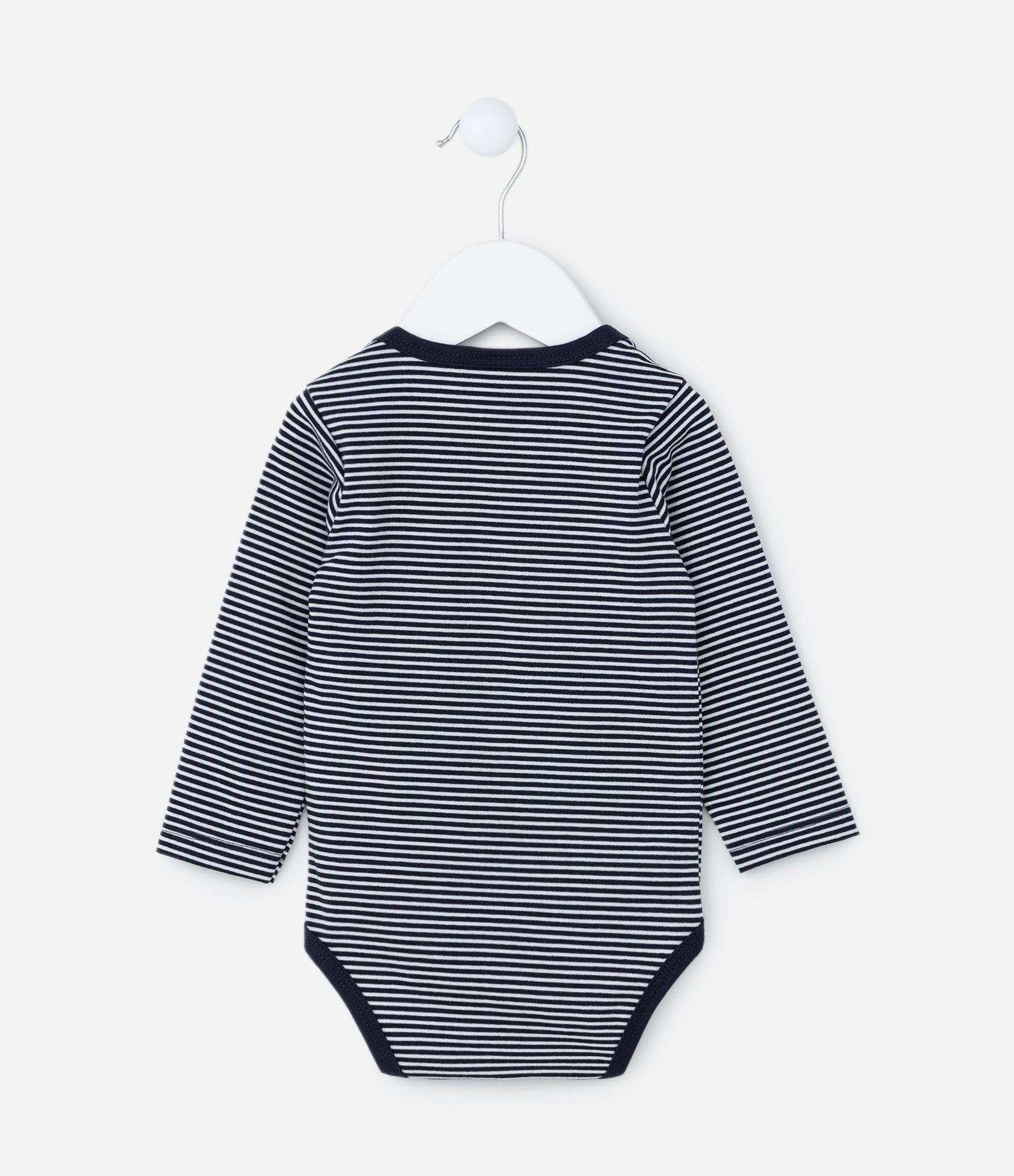 Body Infantil com Bolsinho e Estampa Listrada - Tam 0 a 18 meses Azul 2