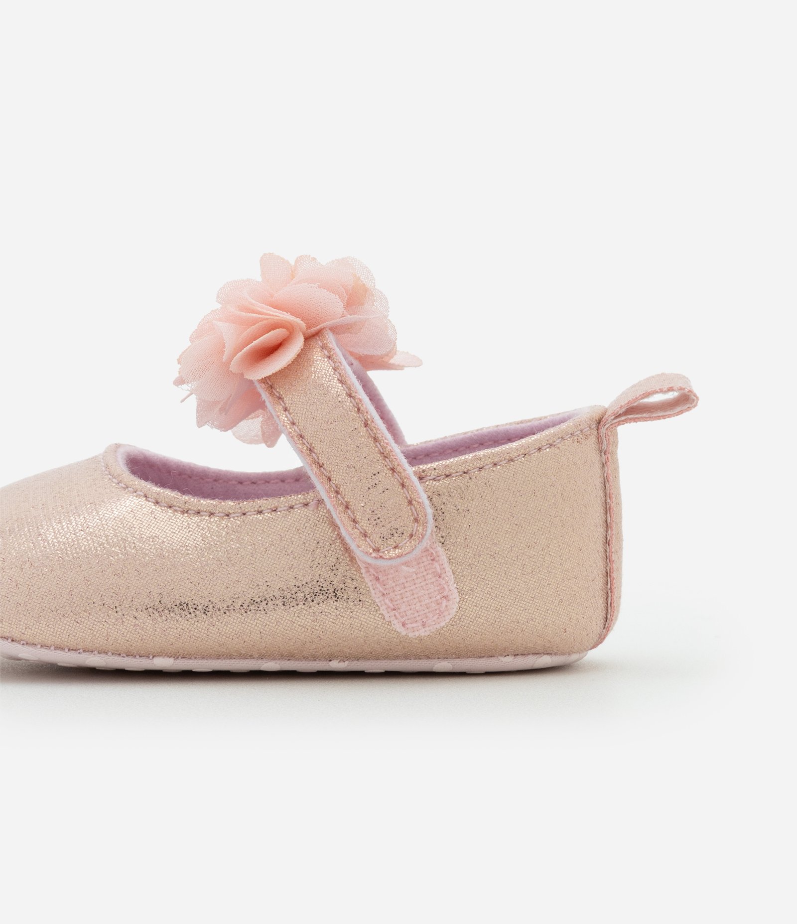 Sapatilha Infantil com Tira de Florzinhas e Faixa de Cabelo - Tam 15 a 19 Rosa 2