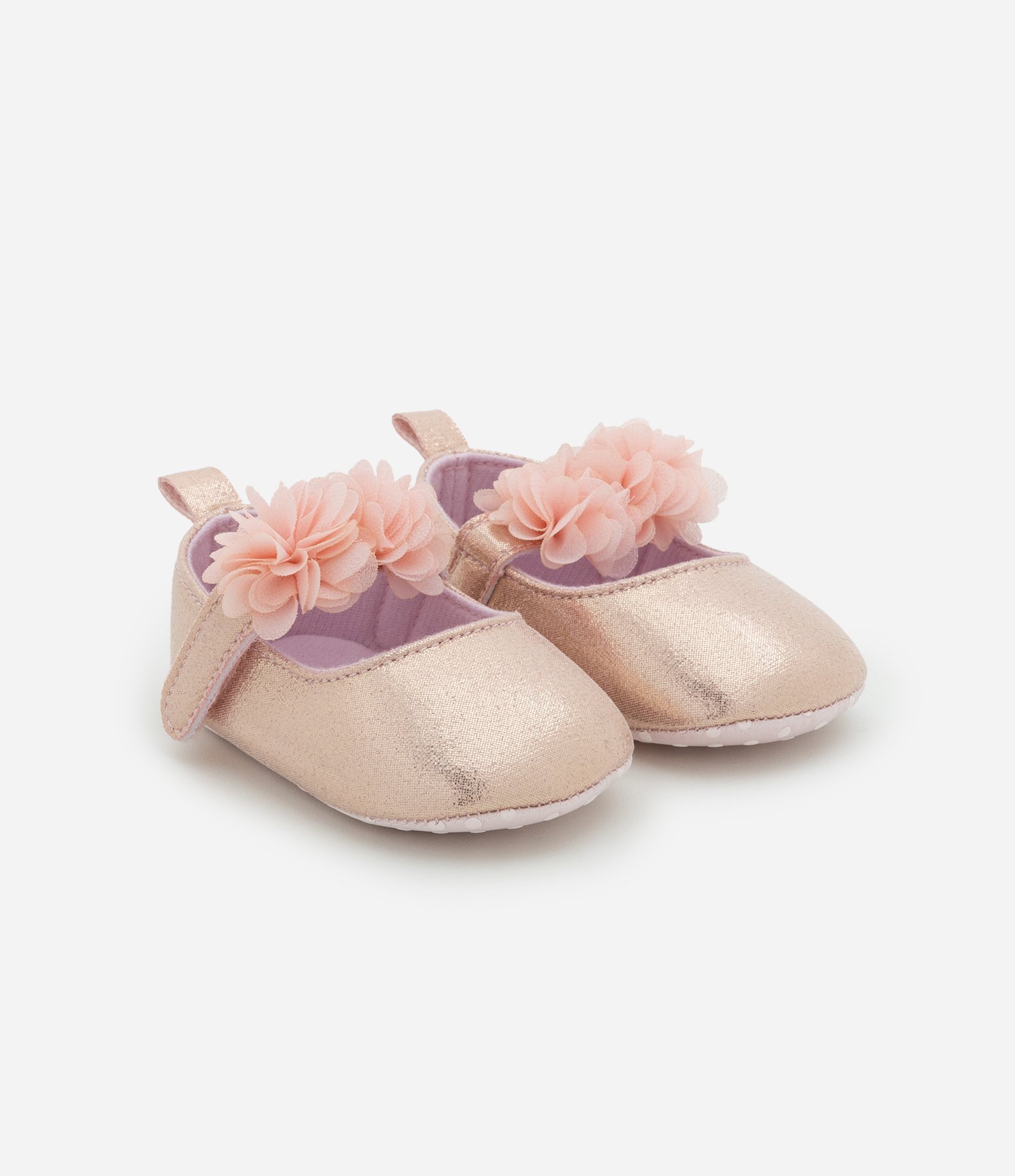 Sapatilha Infantil com Tira de Florzinhas e Faixa de Cabelo - Tam 15 a 19 Rosa 5