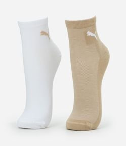 Kit 02 Meias Cano Médio em Algodão Puma